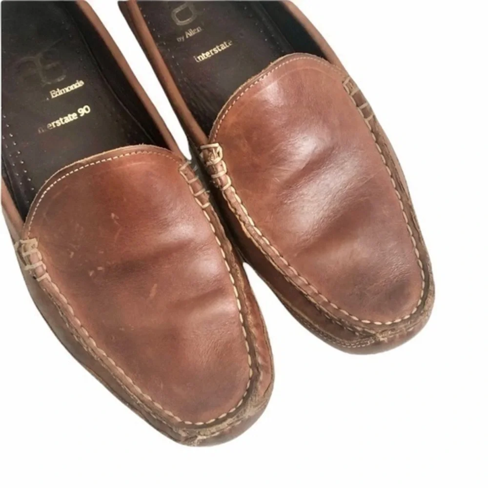 Allen Edmonds Interstate 90 Tan Camel Leather‎ Driving Shoes Loafers Size 10